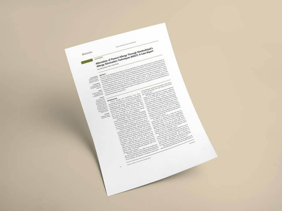 Alleviation of Peanut Allergy Through NAET
